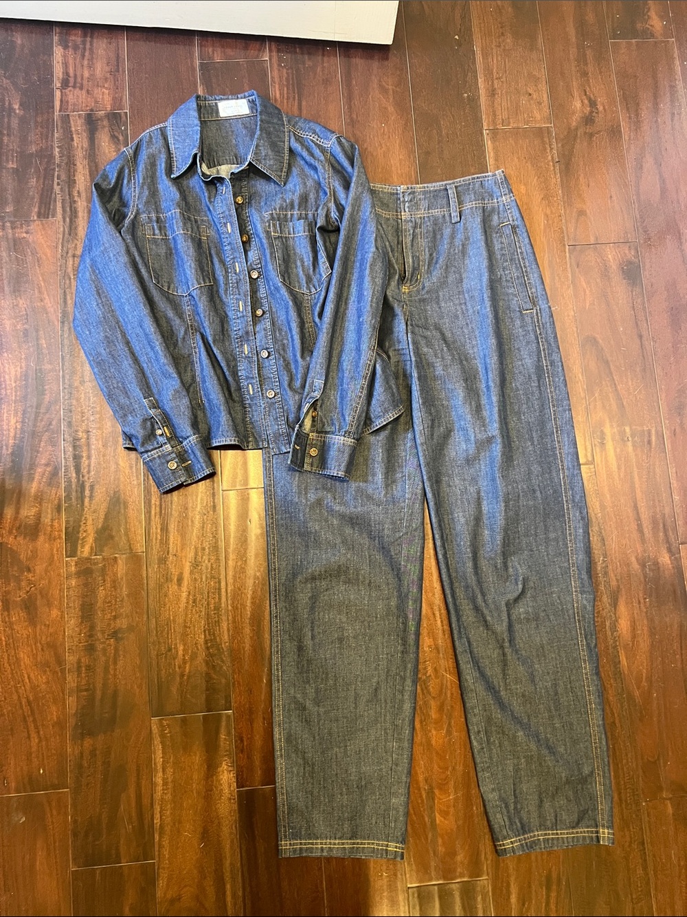 Women’s Dark Blue Denim Pants – Classic Straight Leg